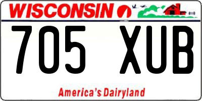 WI license plate 705XUB