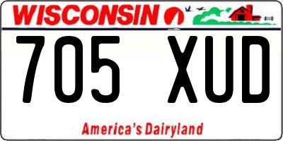 WI license plate 705XUD