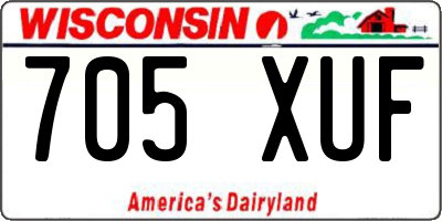 WI license plate 705XUF