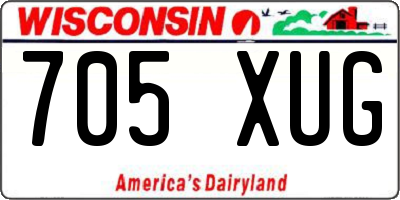 WI license plate 705XUG