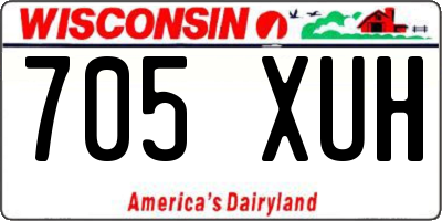 WI license plate 705XUH