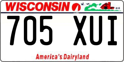 WI license plate 705XUI