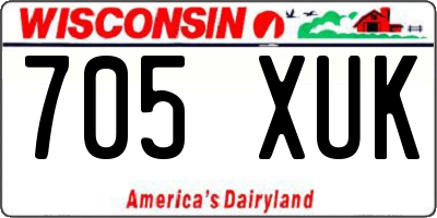 WI license plate 705XUK