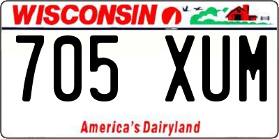 WI license plate 705XUM