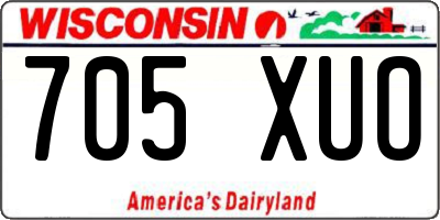 WI license plate 705XUO