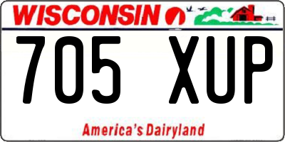 WI license plate 705XUP