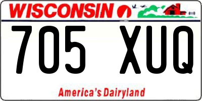 WI license plate 705XUQ