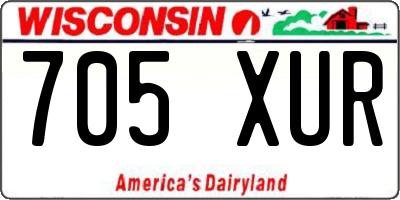 WI license plate 705XUR