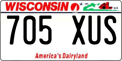 WI license plate 705XUS
