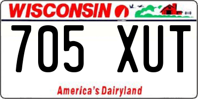 WI license plate 705XUT