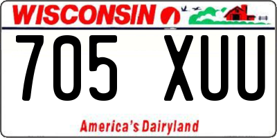 WI license plate 705XUU