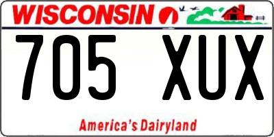 WI license plate 705XUX