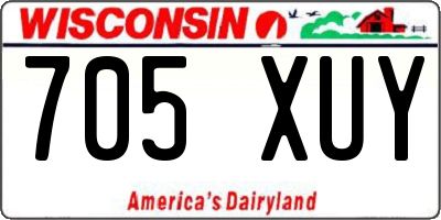 WI license plate 705XUY