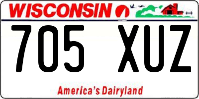 WI license plate 705XUZ