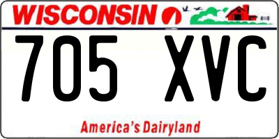 WI license plate 705XVC