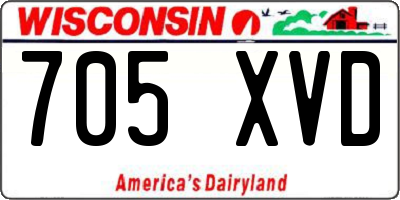 WI license plate 705XVD