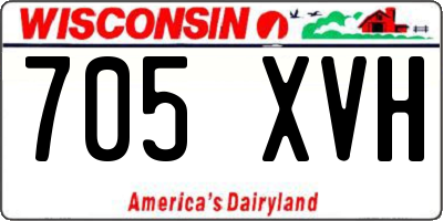 WI license plate 705XVH