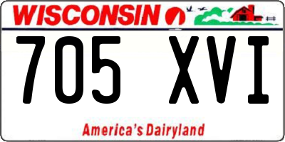 WI license plate 705XVI