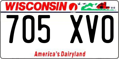 WI license plate 705XVO