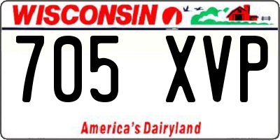 WI license plate 705XVP