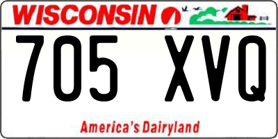 WI license plate 705XVQ