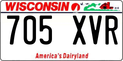 WI license plate 705XVR