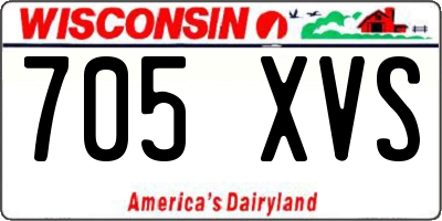 WI license plate 705XVS