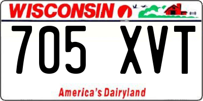 WI license plate 705XVT