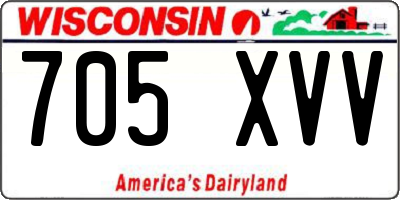 WI license plate 705XVV