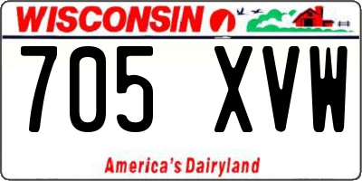 WI license plate 705XVW