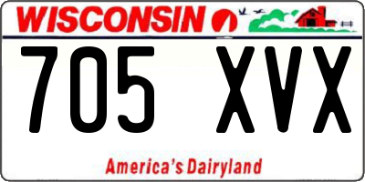 WI license plate 705XVX