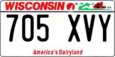 WI license plate 705XVY