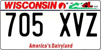 WI license plate 705XVZ