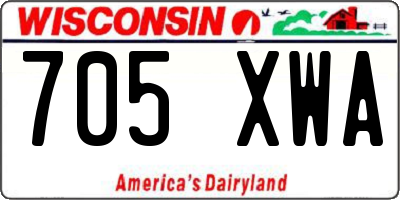 WI license plate 705XWA