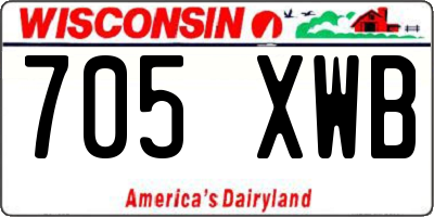 WI license plate 705XWB