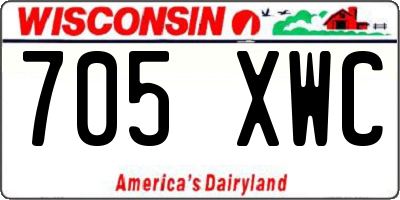 WI license plate 705XWC