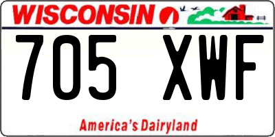 WI license plate 705XWF