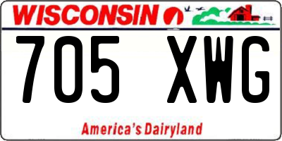 WI license plate 705XWG