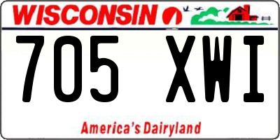 WI license plate 705XWI