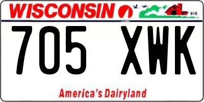 WI license plate 705XWK