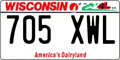 WI license plate 705XWL