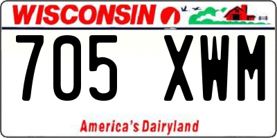 WI license plate 705XWM