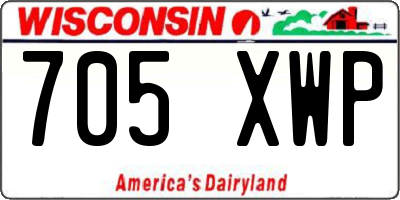 WI license plate 705XWP