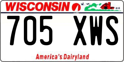 WI license plate 705XWS