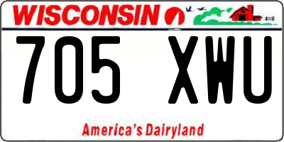 WI license plate 705XWU