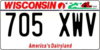WI license plate 705XWV
