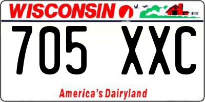 WI license plate 705XXC
