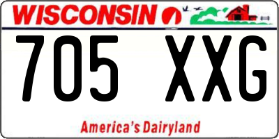 WI license plate 705XXG