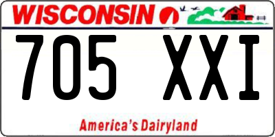 WI license plate 705XXI