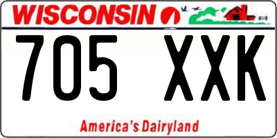 WI license plate 705XXK